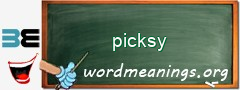 WordMeaning blackboard for picksy